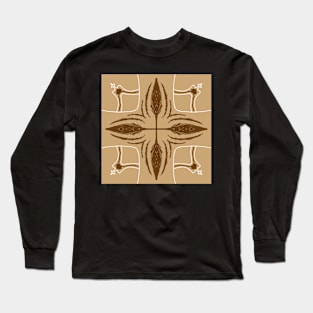 christian cross themed fabric pattern graphic design by ironpalette Long Sleeve T-Shirt